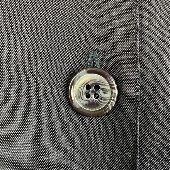 Vintage 80s Talbots 100% Rayon Long Sleeve Belted Shirt Dress Navy 6 - Picture 6 of 12